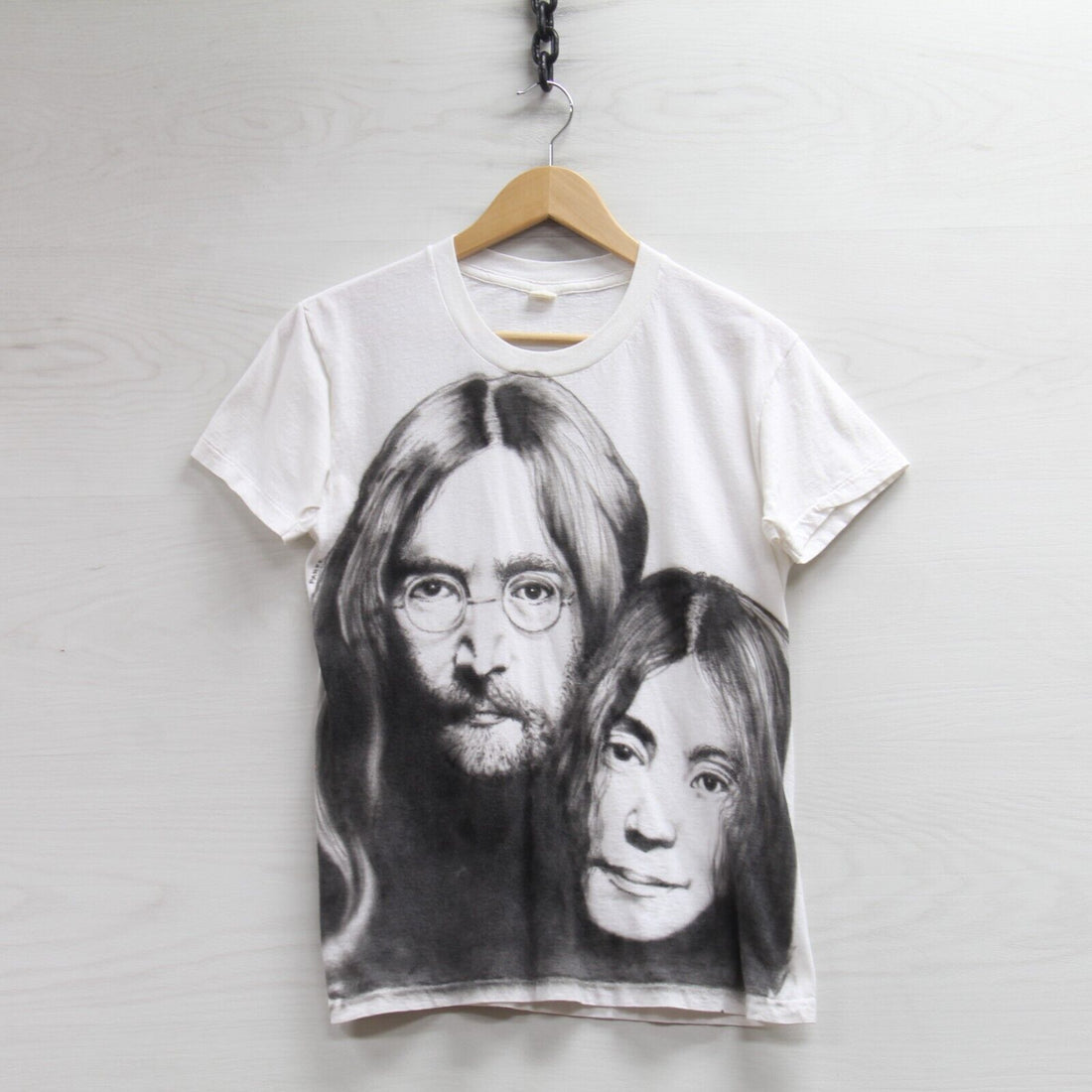 Vintage John Lennon Yoko Ono Parke Portrait T-Shirt Size Medium 80s Made USA