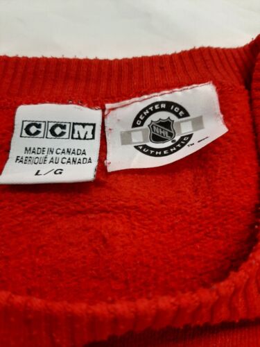 Vintage Montreal Canadiens CCM Sweatshirt Size Large Red Made Canada NHL 90s