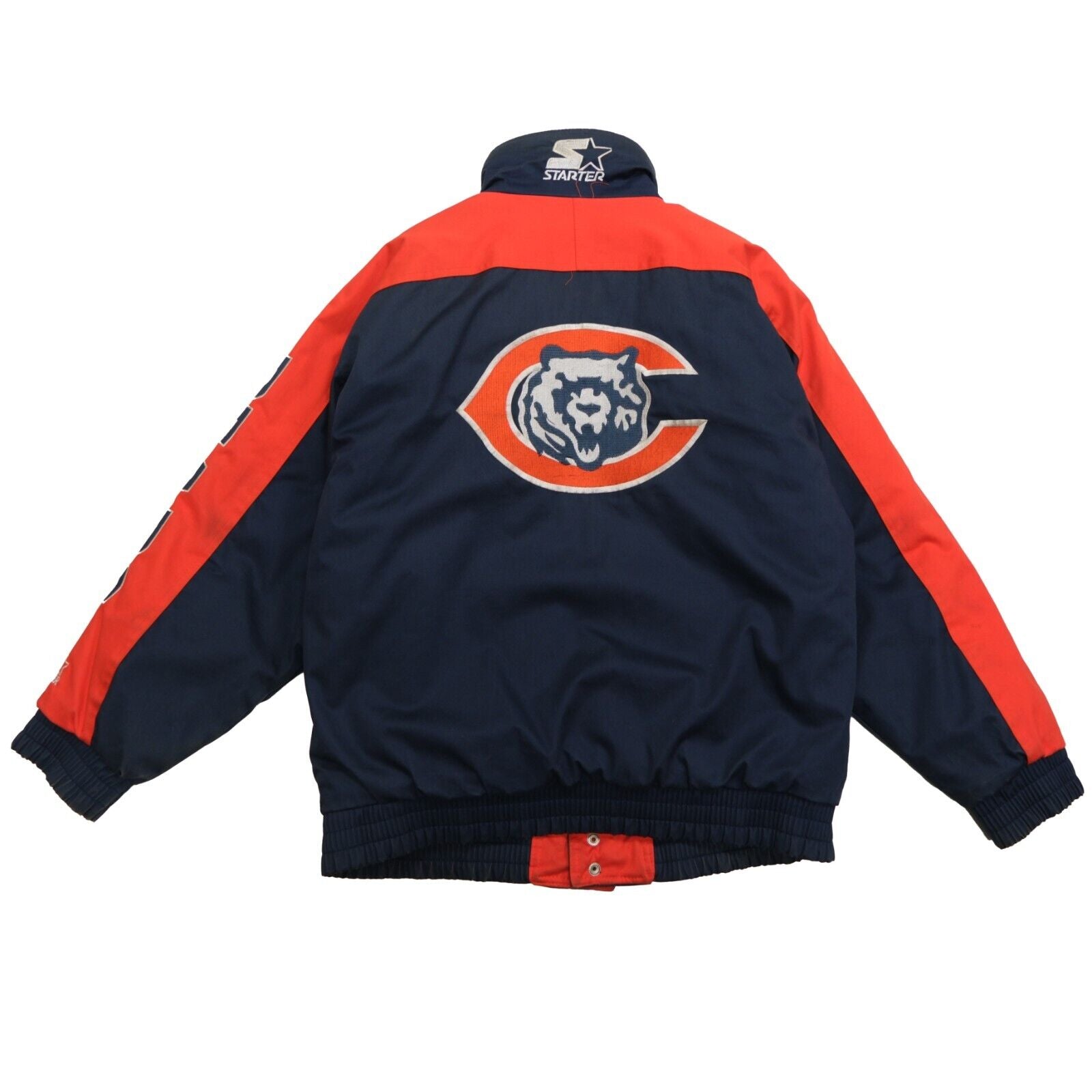 Vintage 90s Starter Chicago Bears Half Zip Puffer Jacket Size L