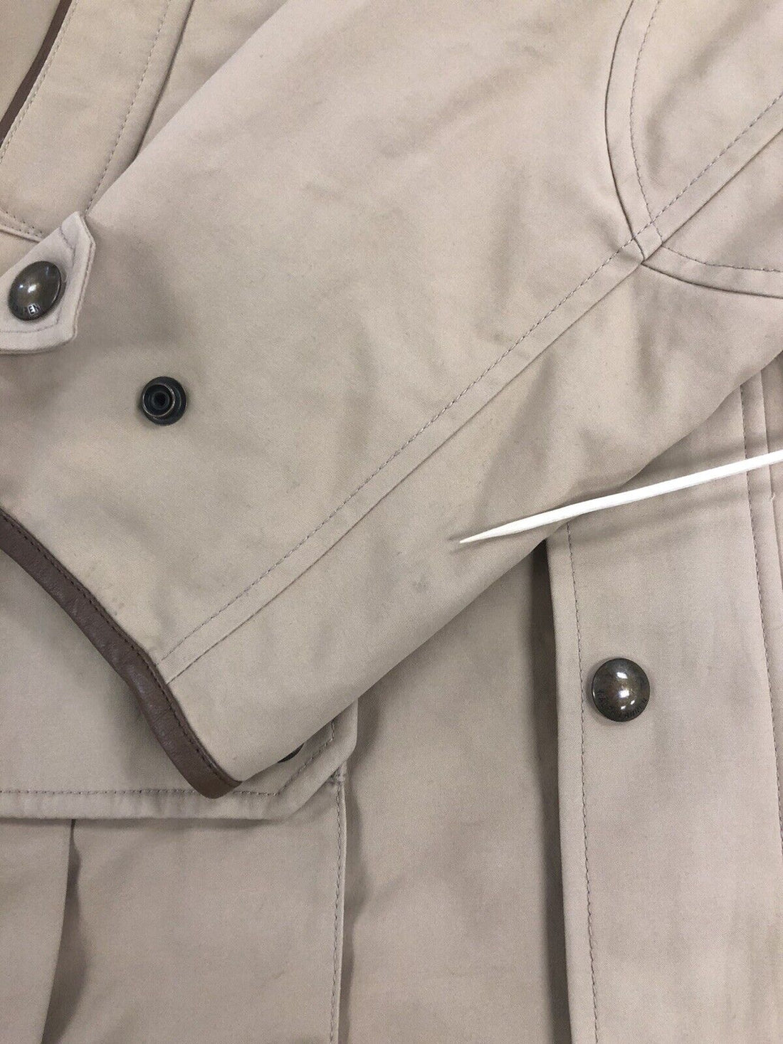 Vintage Polo Ralph Lauren Coat Jacket Size Large Beige Tan Cotton Utility Cargo