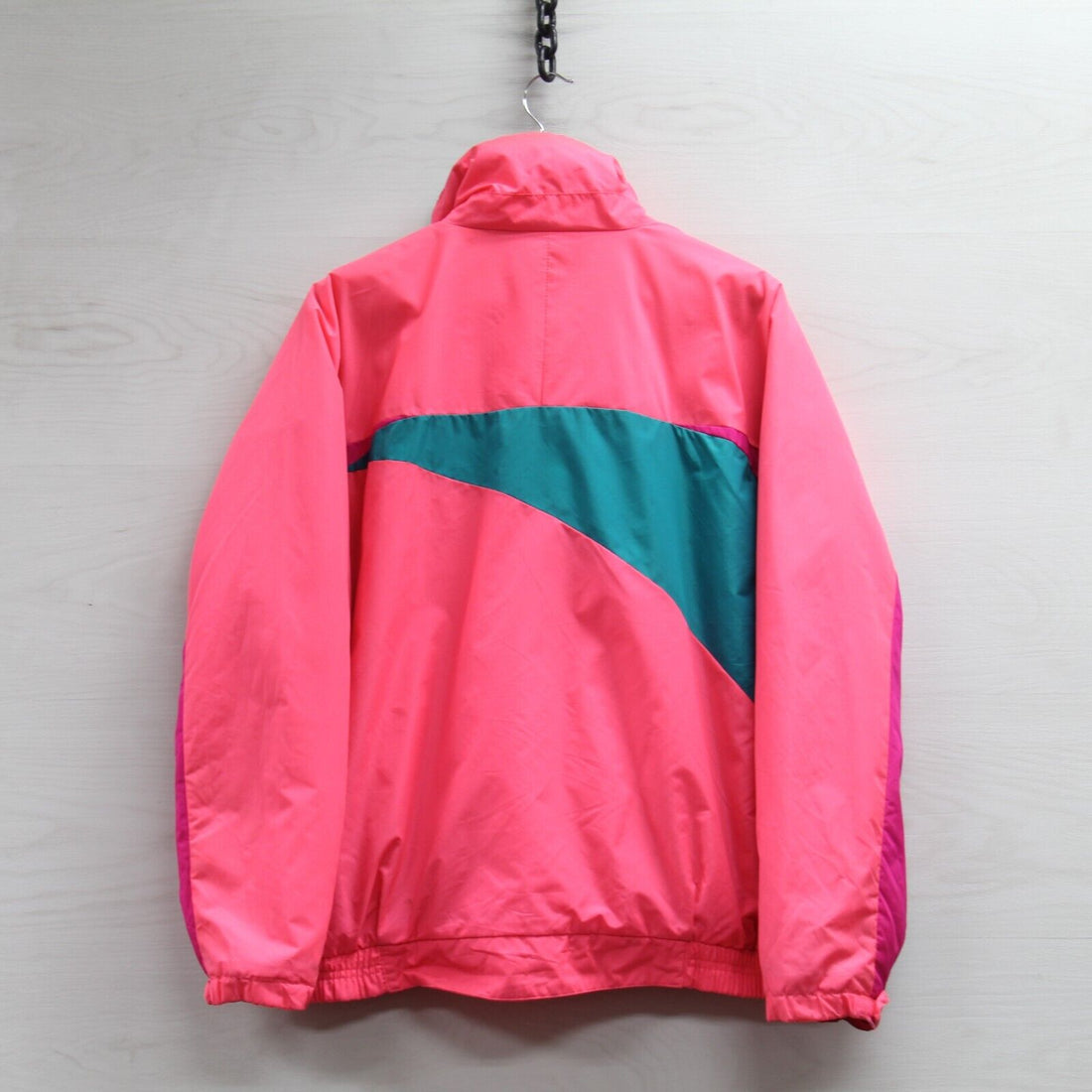 Vintage Nike Aqua Gear Bomber Jacket Size Large Pink 90s Fleece Lined