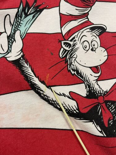 Vintage Cat in the Hat Dr Seuss T-Shirt Size XL Striped Universal