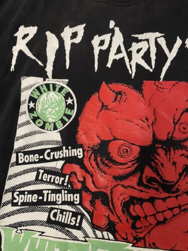 Vintage White Zombie Rip Party 94 T-Shirt Size Large Pantera 90s Band Tee