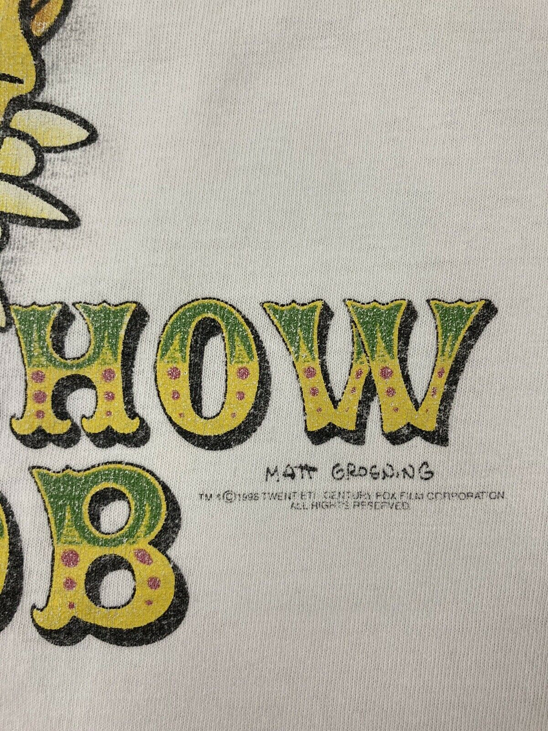 Vintage Sideshow Bob T-Shirt Size Large 1996 90s The Simpsons Matt Groening