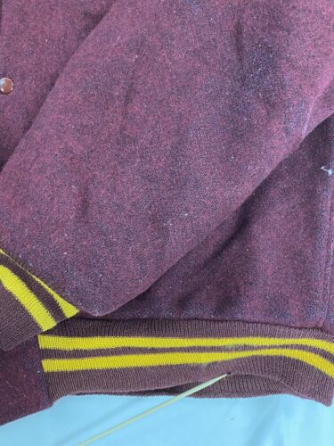 Vintage Avon Wool Varsity Bomber Jacket Size Large Red Yellow
