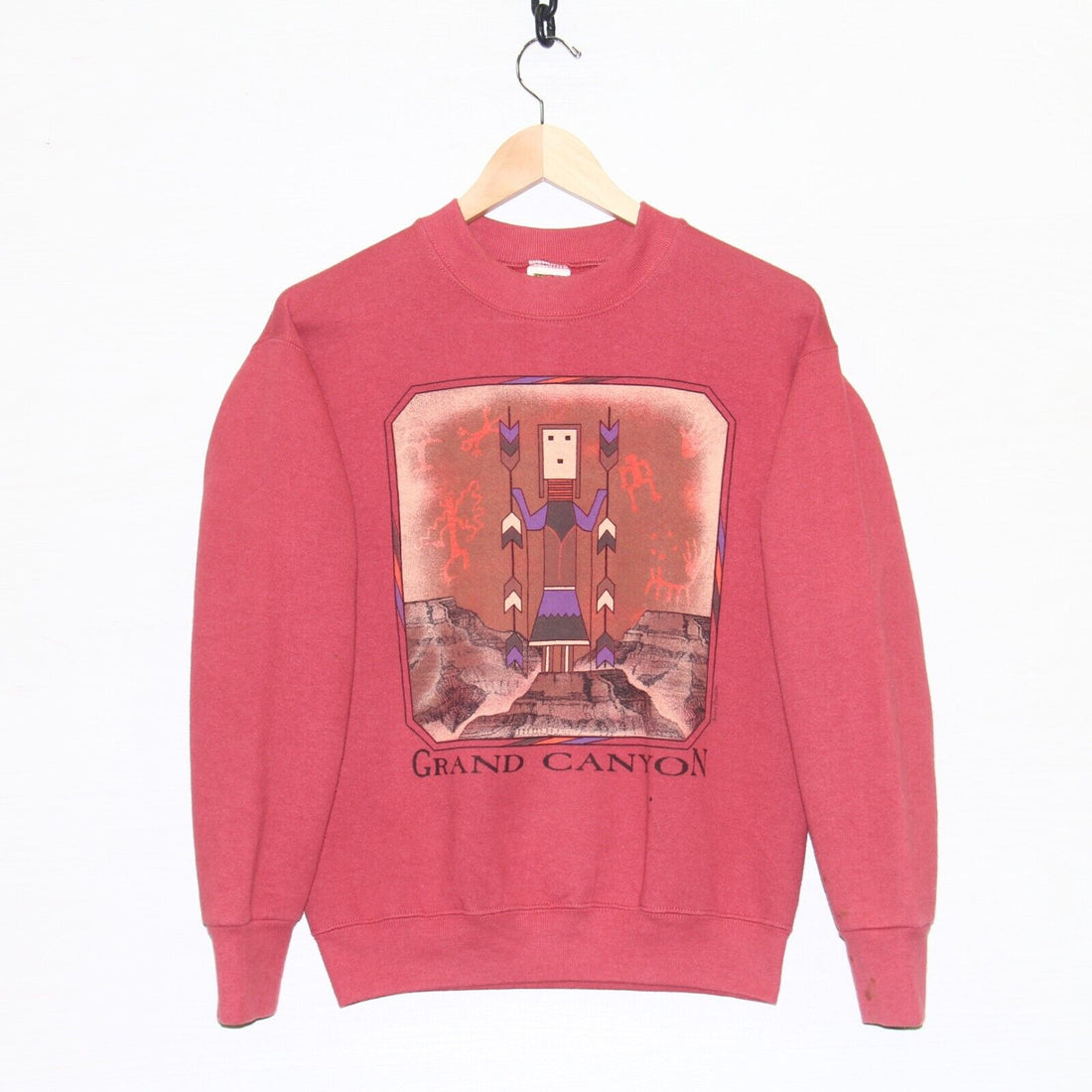 Vintage Grand Canyon Aztec Sweatshirt Crewneck Size Small Red