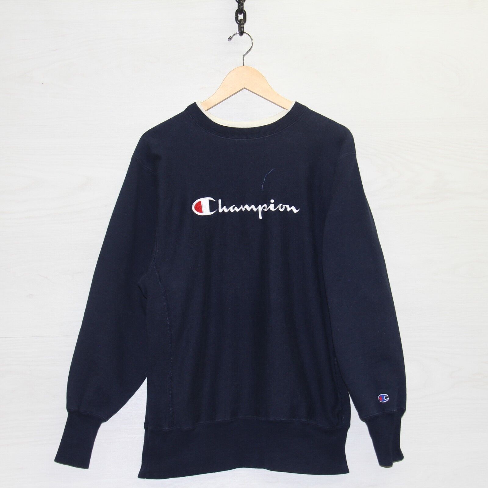 Vintage Champion Reverse Weave Sweatshirt Large Blue 90s