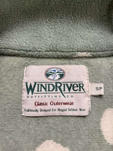 Vintage Wilderness All Over Print Fleece Jacket Size Small Mountain Green