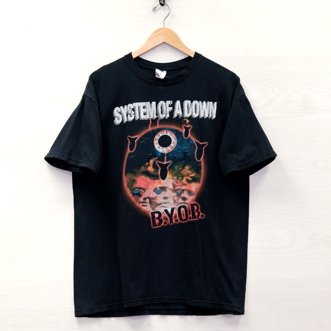 Vintage System Of A Down BYOB T-Shirt Size Large Black 2000s