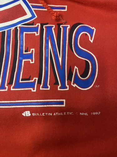 Vintage Montreal Canadiens Bulletin Sweatshirt Hoodie Size Large 1992 90s NHL