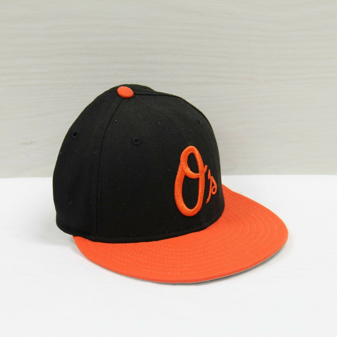Vintage Baltimore Orioles New Era Wool Fitted Hat Cap Size 7 1/8 Black MLB