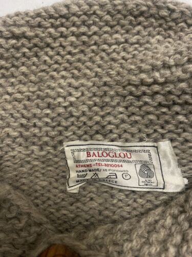 Vintage Baloglou Wool Knit Sweater Size Large Hand Made Greece Pullover