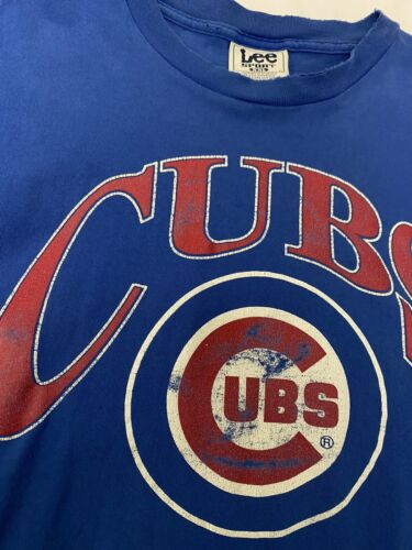 Vintage Chicago Cubs Lee Sport T-Shirt Size 2XL Blue MLB 1995 90s