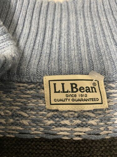 Vintage LL Bean Quarter Zip Sweater Size 2XL Blue 90s