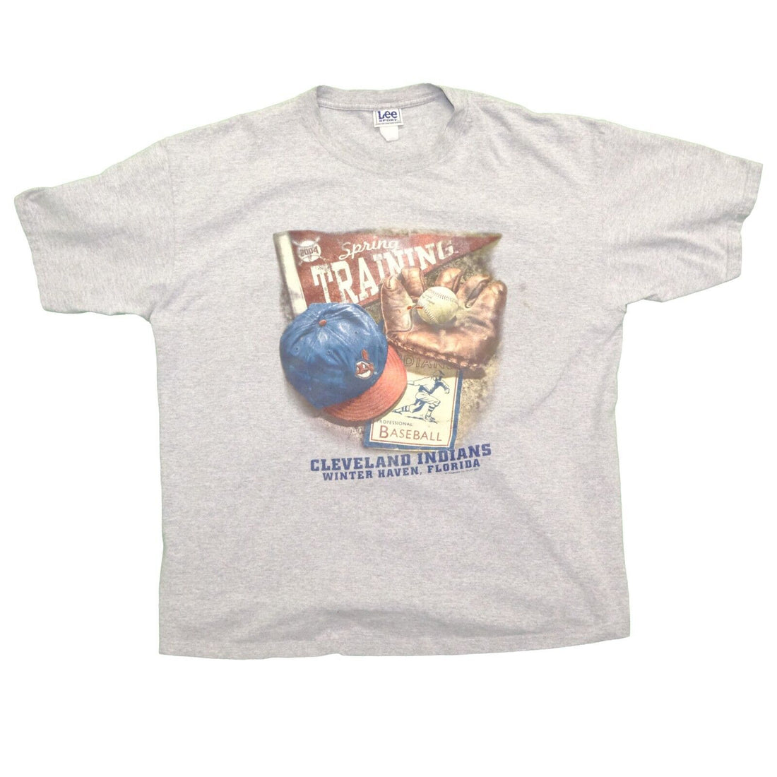 Vintage Cleveland Indians Spring Training T-Shirt Size XL Gra 2004 MLB