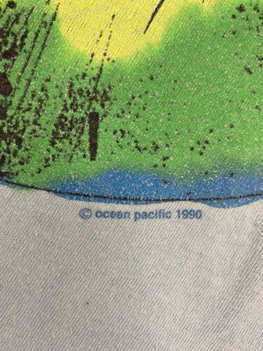 Vintage Ocean Pacific Team T-Shirt Size Medium 1990 90s Surf Single Stitch