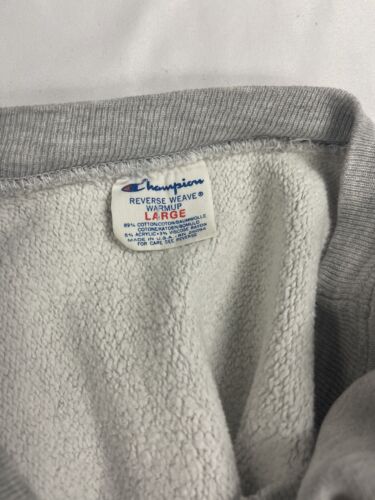 Vintage Champion Reverse Weave Sweatshirt Crewneck Size Large Gray 80s Spell Out