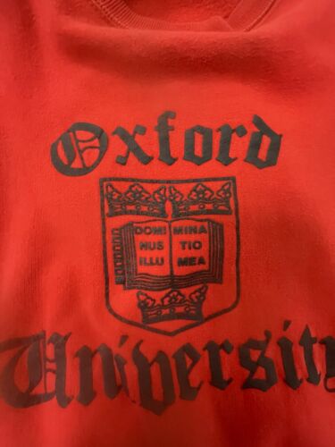 Vintage Oxford University Sweatshirt Crewneck Size Medium Puff Print 80s 90s