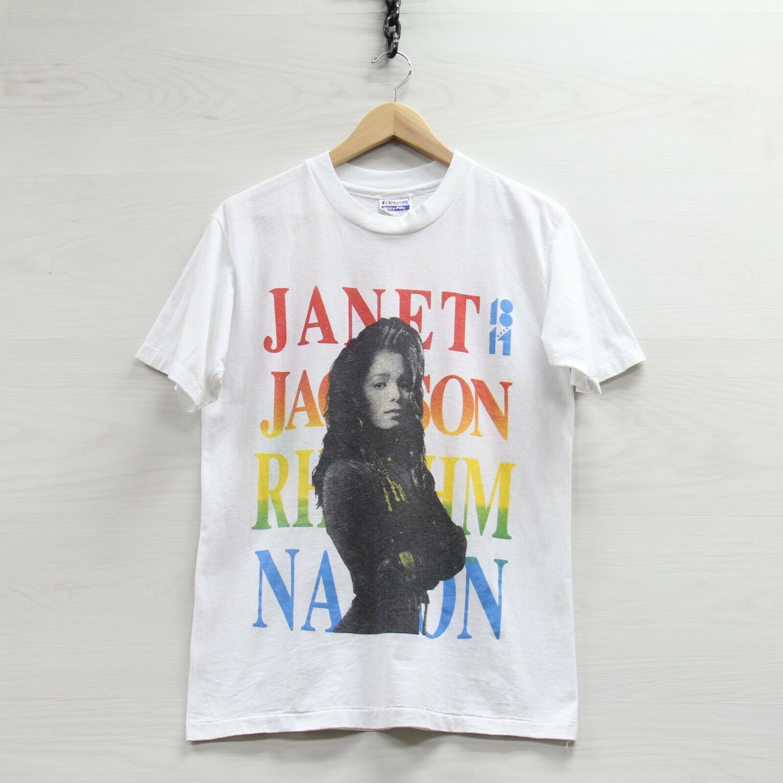 Janet Jackson Rhythm Nation 1814 Tour De Force T-Shirt Medium 90s Made USA  VTG