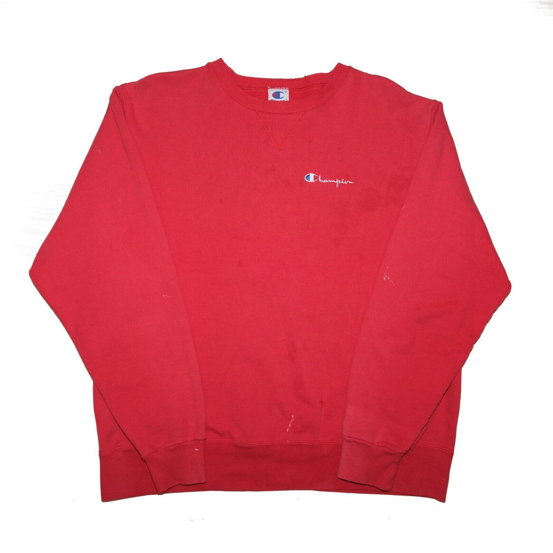 Vintage Champion Sweatshirt Crewneck Size XL Embroidered Red 90s
