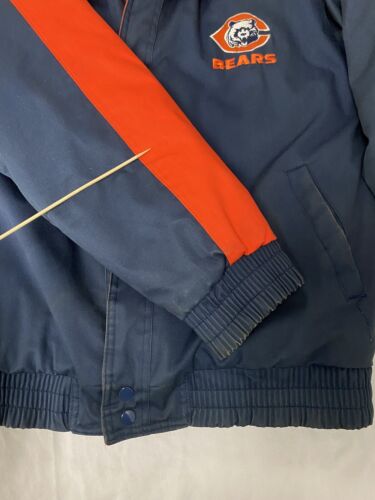 Vintage Chicago Bears Starter Puffer Jacket Size Large Blue Insulated NFL 90s