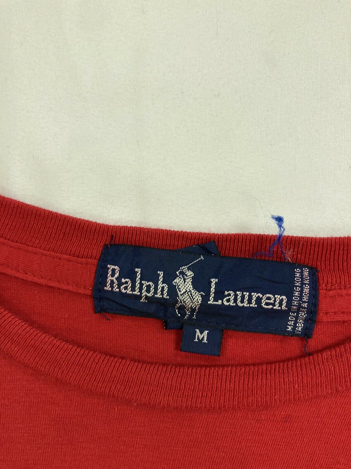 Vintage Polo Ralph Lauren 92 Pocket T-Shirt Size Medium Red 90s Single  Stitch