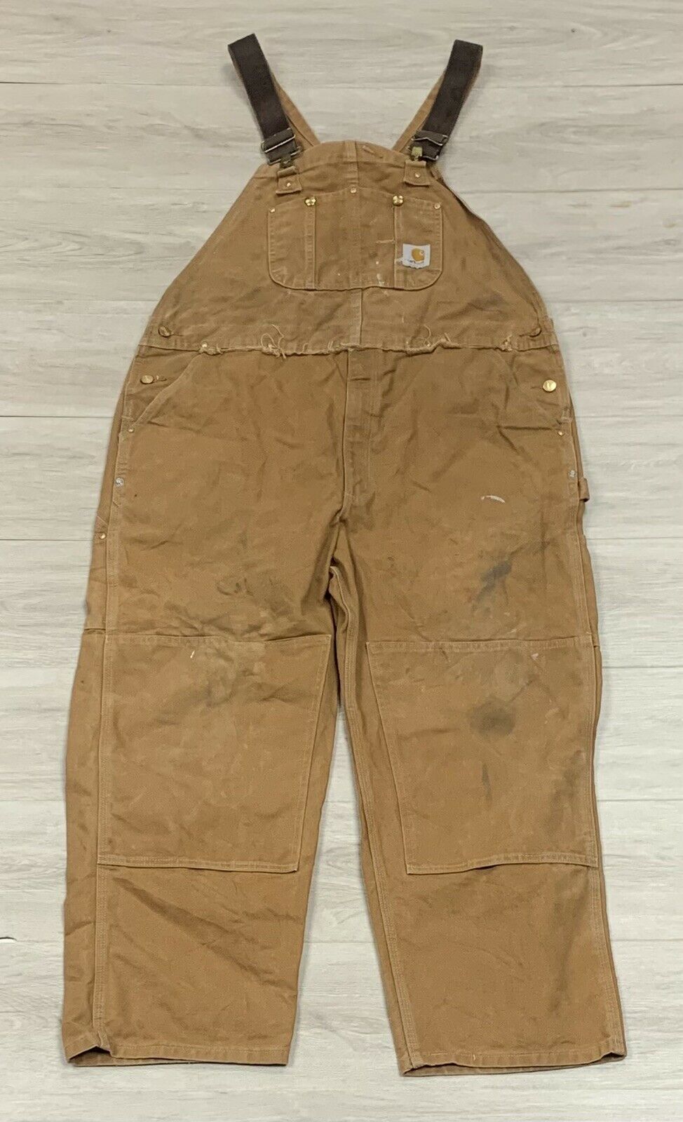 Vintage Carhartt Double Knee Canvas Overalls Size 44.5