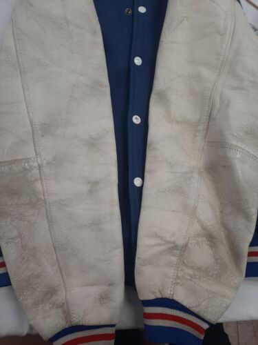 Vintage Molson Canadian Beer Leather Wool Varsity Jacket Size 42
