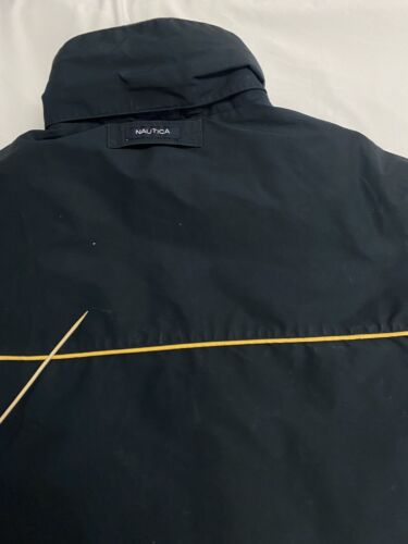 Vintage Nautica Puffer Parka Jacket Size XL Tall Navy Blue Down Insulated