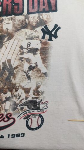Vintage New York Yankees Old Timers Day T-Shirt Size XL 1999 90s MLB