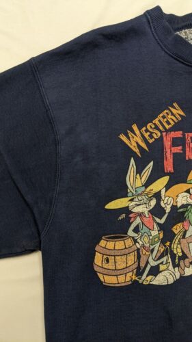 Vintage Looney Tunes Western Frontier Sweatshirt Size Medium Made USA 90s