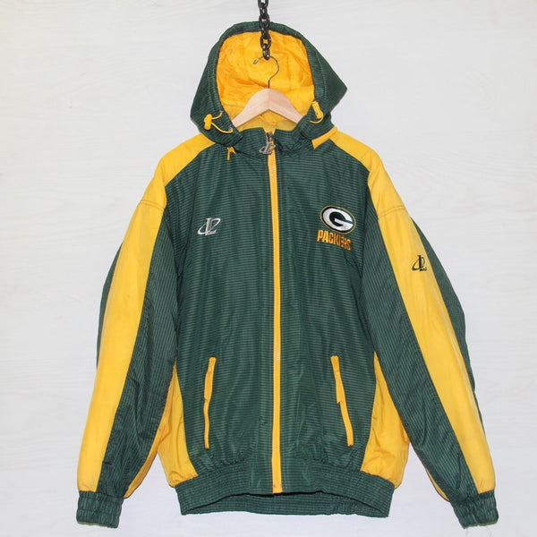 Vintage Green Bay Packers Logo Athletic Puffer Jacket Sz XL Insulated 90s  NFL