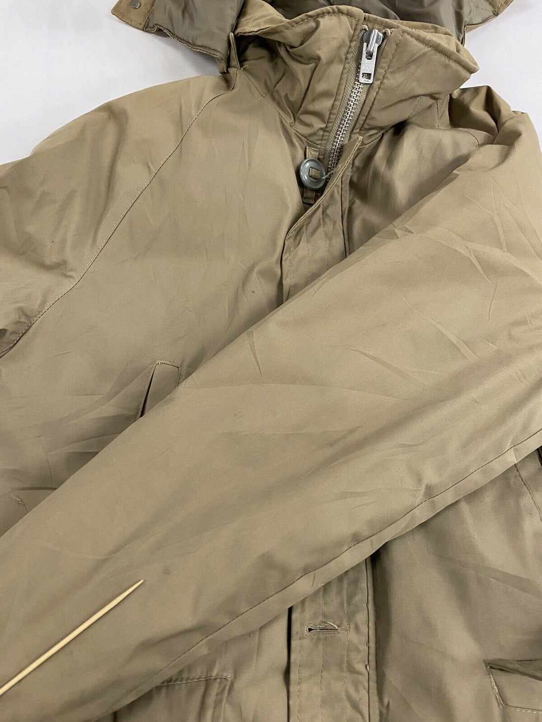 Vintage Sears Parka Puffer Jacket Size 40 Beige Tan Down Insulated Made Canada