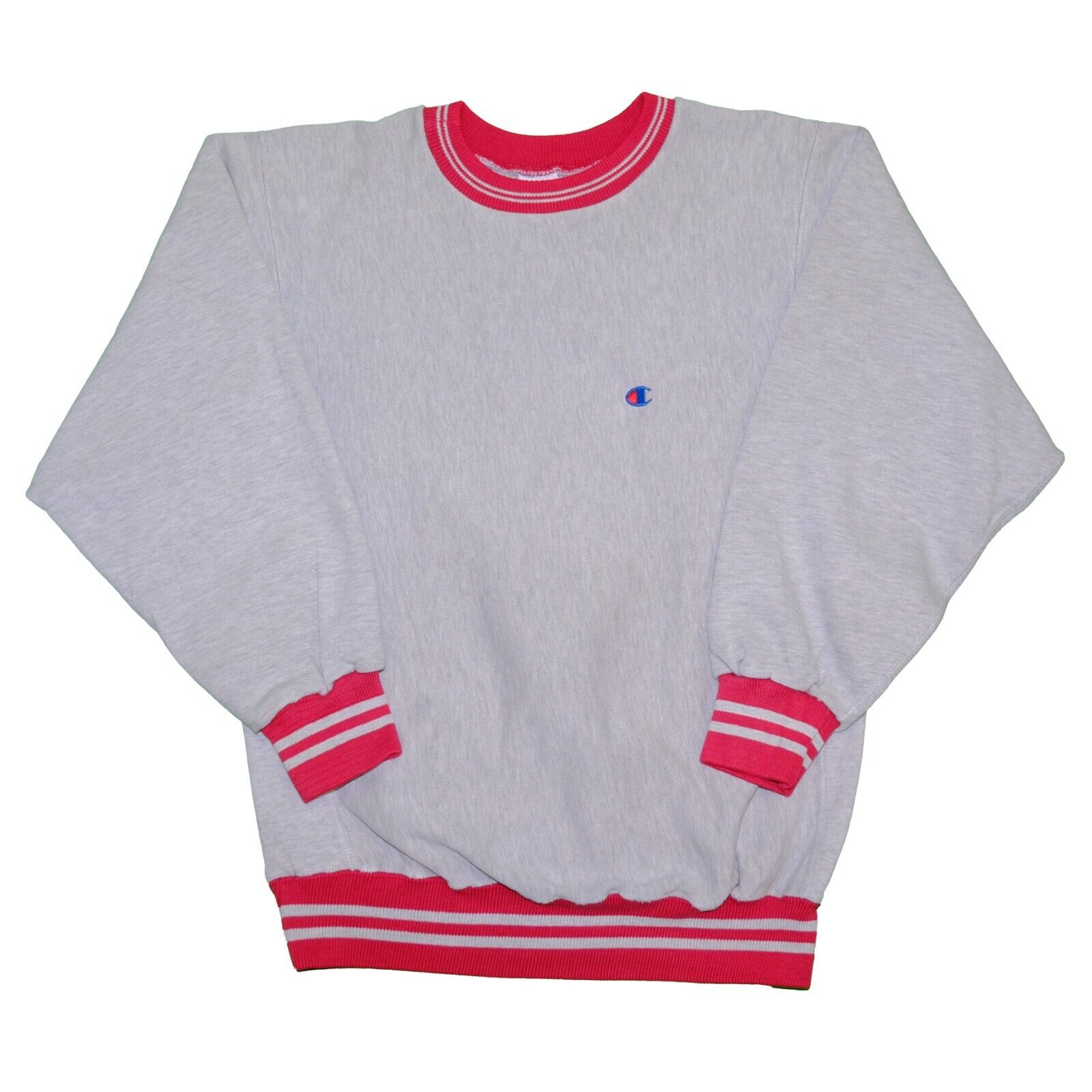 Vintage Champion Reverse Weave Sweatshirt Crewneck Size Large Gray Red 90s