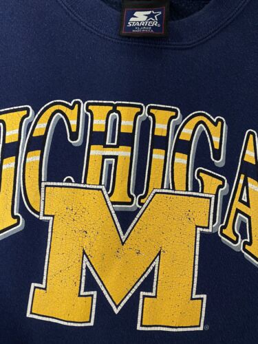 Vintage Michigan Wolverines Starter Sweatshirt Crewneck Size XL 90s NCAA