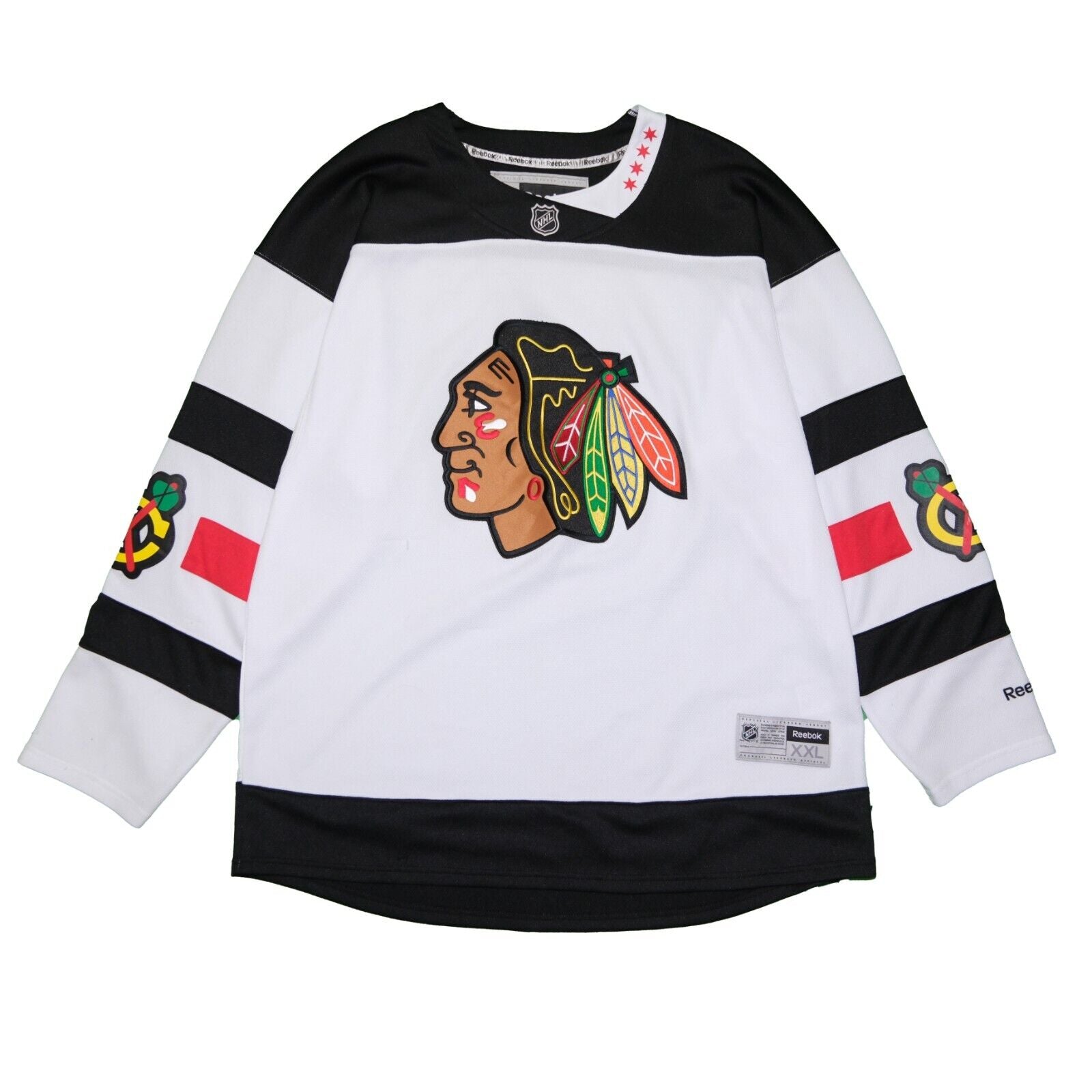 Chicago Blackhawks Reebok Hockey Jersey Size 2XL White NHL Throwback Vault