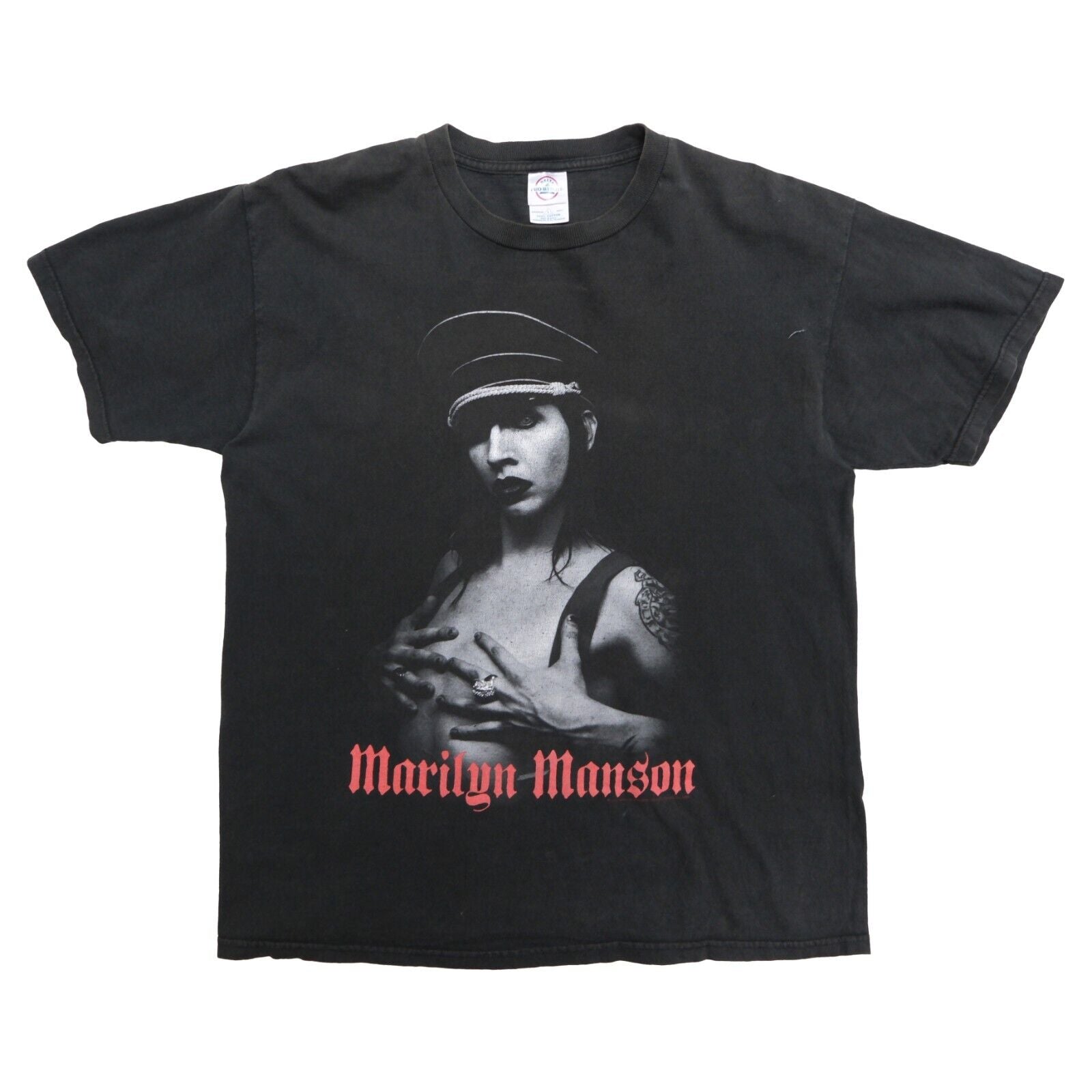 Vintage Marilyn Manson T-Shirt Size Large Black Rock Band