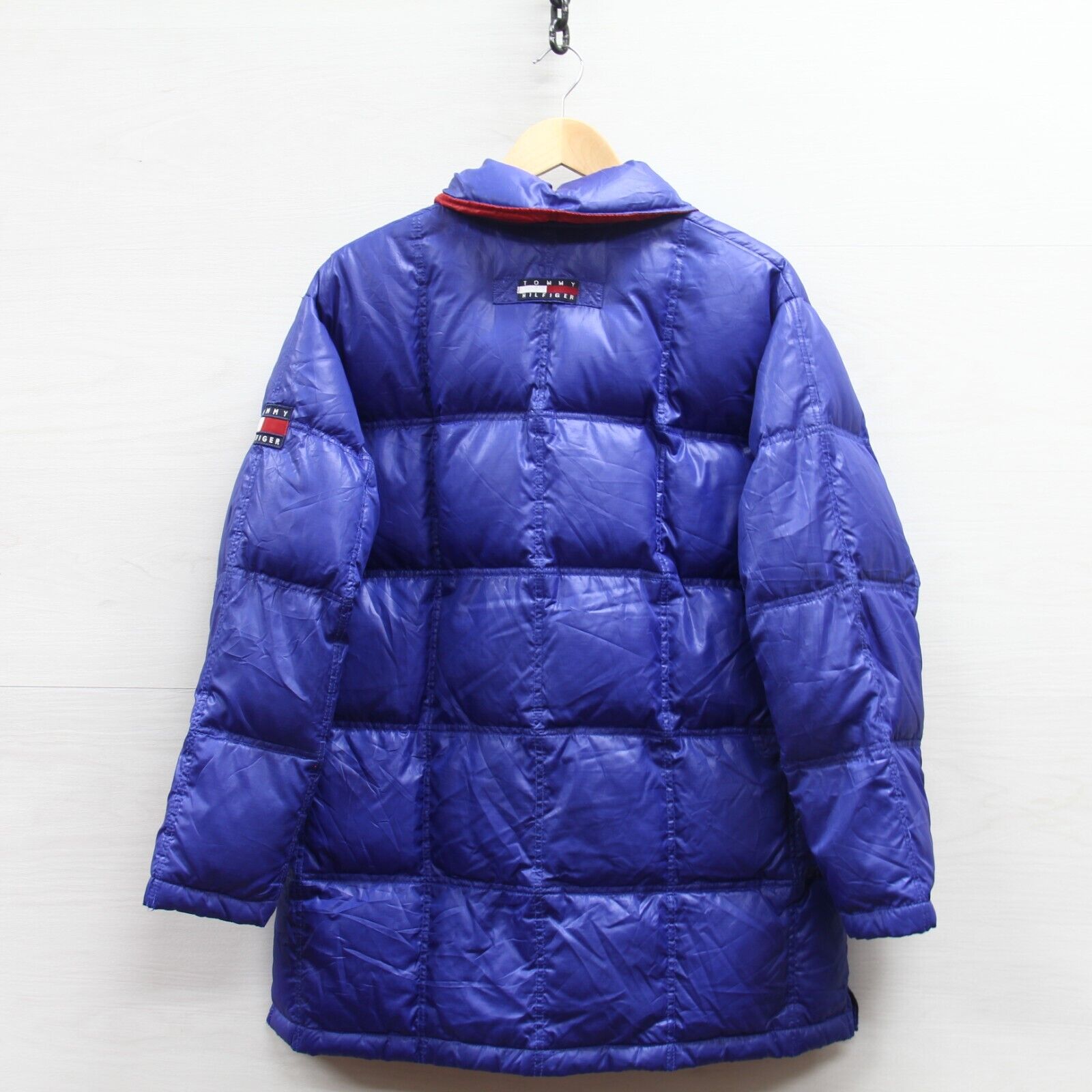 Vintage Tommy Hilfiger Puffer Jacket Size Medium Blue Down Insulated