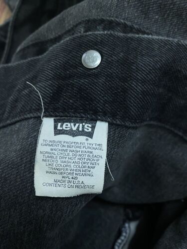 Vintage Levi Strauss & Co Denim Jean Trucker Jacket Large USA Flag 70507-  4159