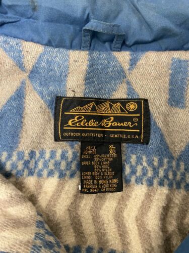 Vintage Eddie Bauer Field Coat Jacket Size XL Blue