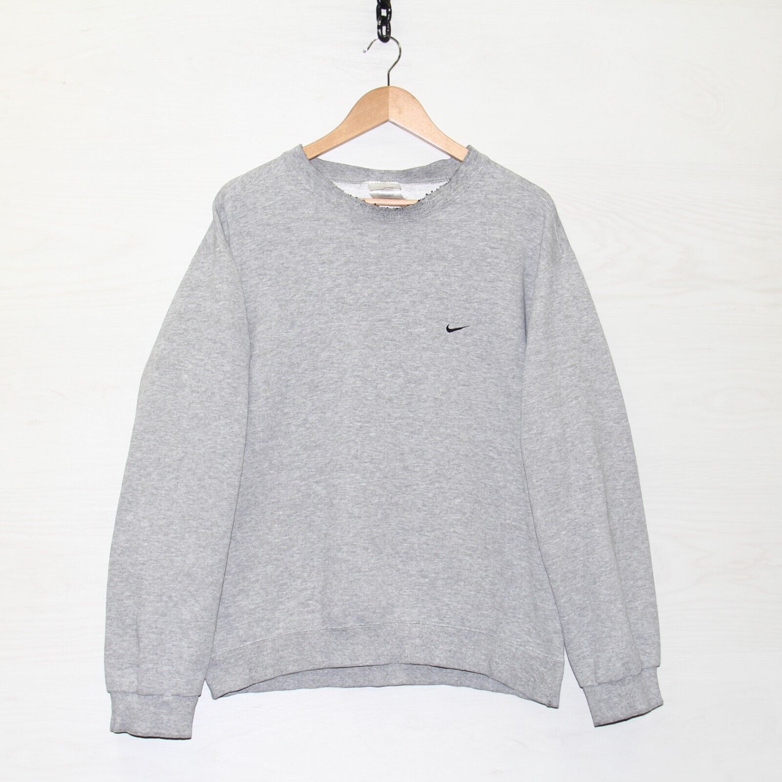 Nike club swoosh store crew sweatshirt grey