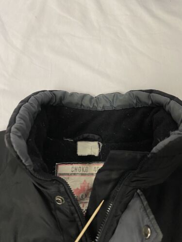 Vintage Choko Racing 400 Bomber Jacket Size XL Black Insulated Snowmobile