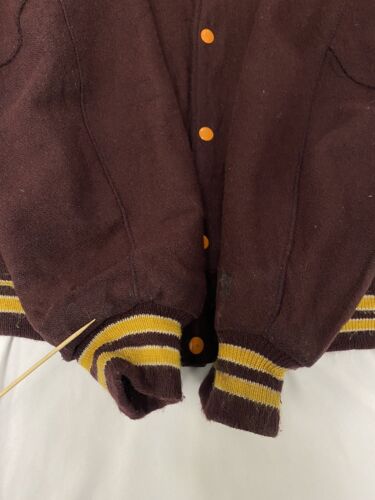 Vintage Farrell Lions Football DeLong Wool Varsity Jacket Size 2XL Maroon