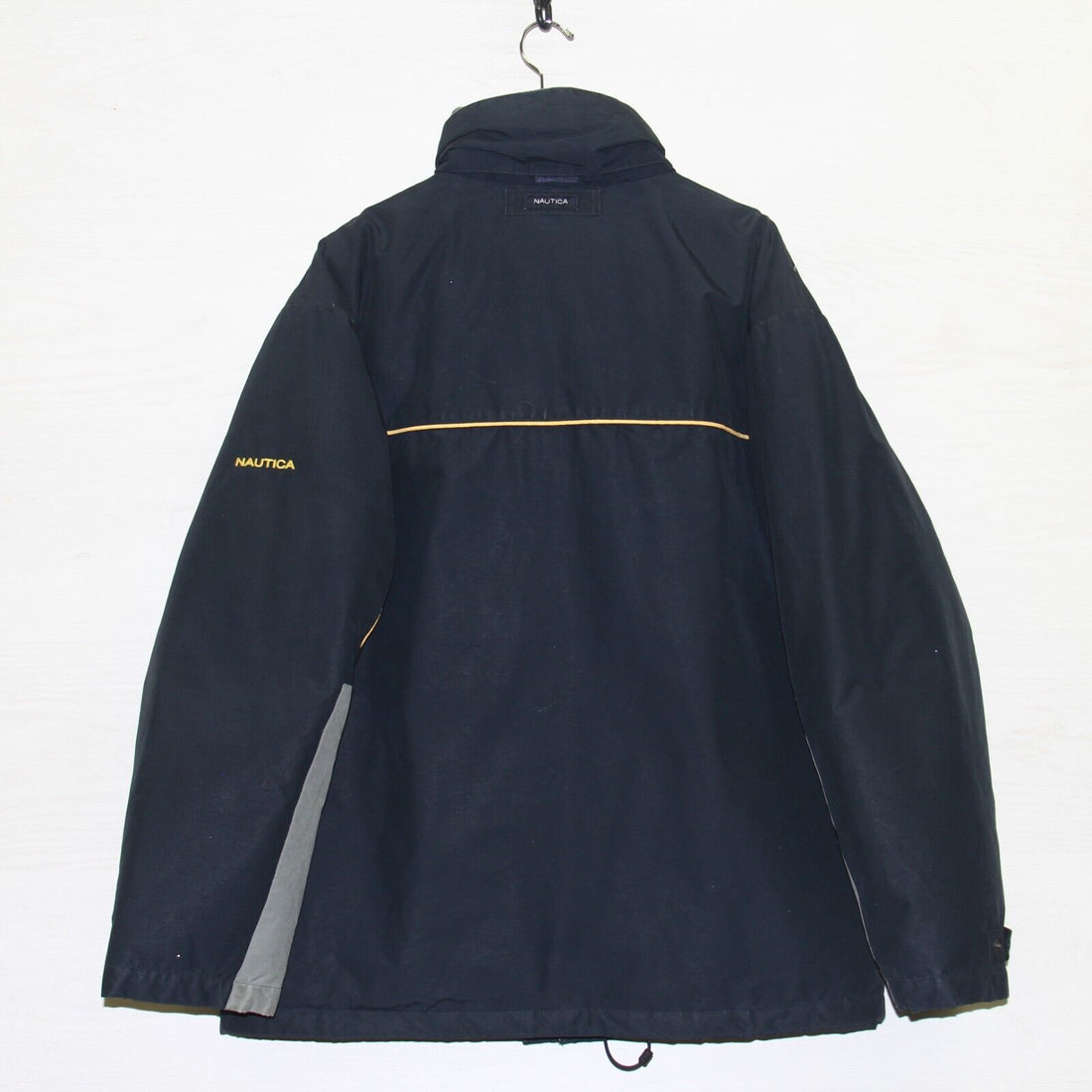 Vintage Nautica Puffer Parka Jacket Size XL Tall Navy Blue Down Insulated