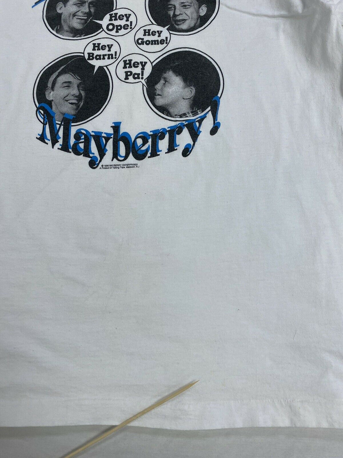 Vintage Hey Mayberry Andy Griffith Show T-Shirt Sz XL 1996 90s Single Stitch TV