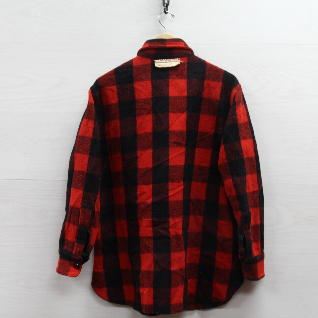 Vintage Woolrich Wool Button Up Shirt Jacket Size 16 Buffalo Plaid 50s