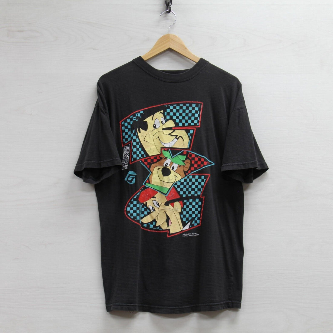 Vintage Cartoon Network T-Shirt Sz Large 1994 90s Flintstones Jetsons Yogi Bear