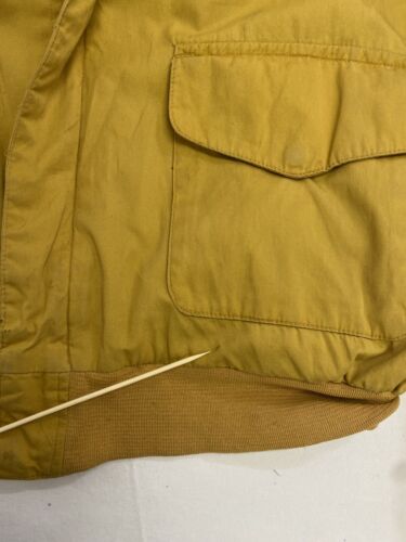 Vintage Nautica Canvas Bomber Jacket Size XL Tan Leather Collar
