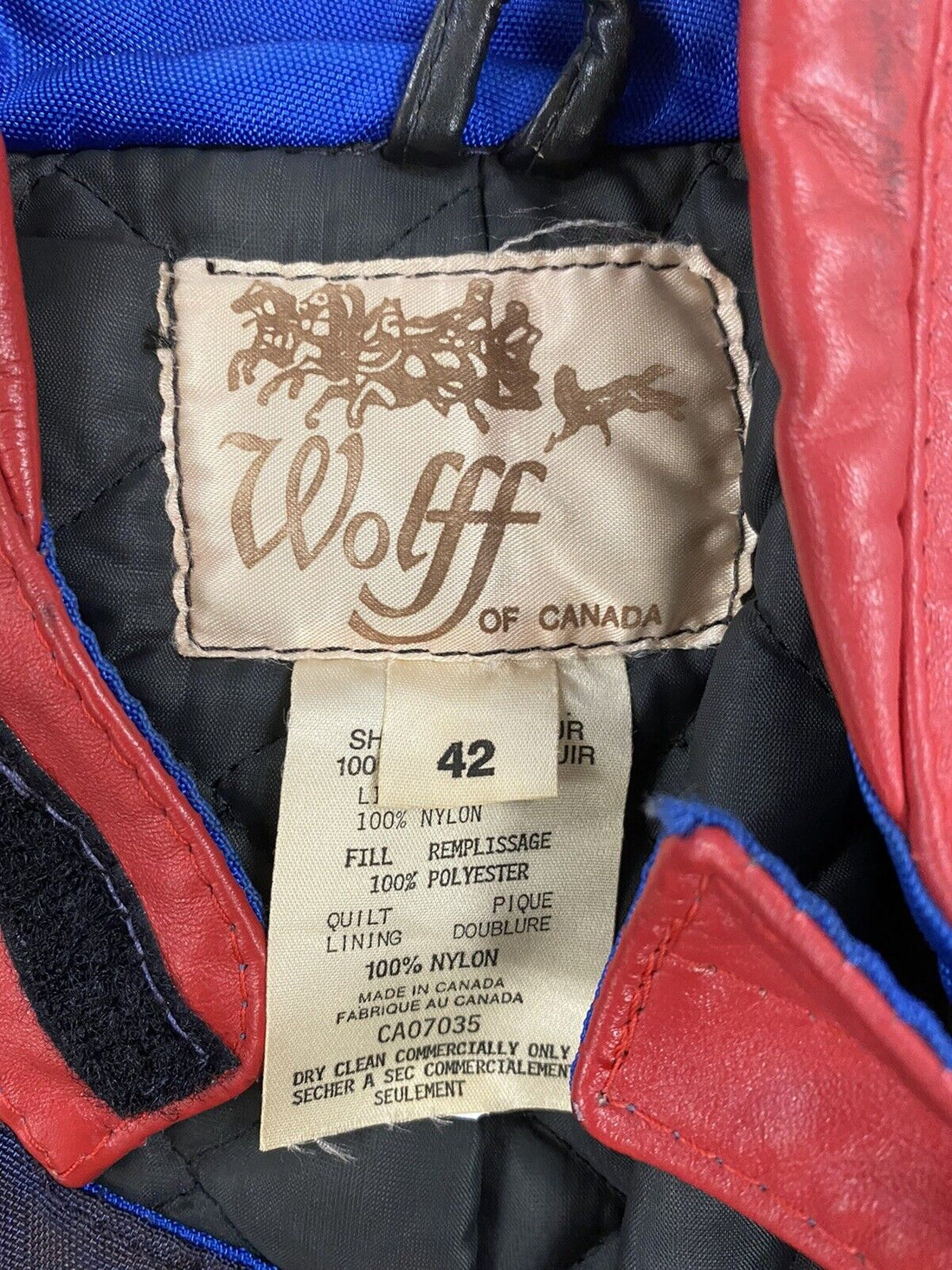 Vintage Wolff Canada Leather Cafe Racer Motorcycle Jacket Size 42 Opti Zip