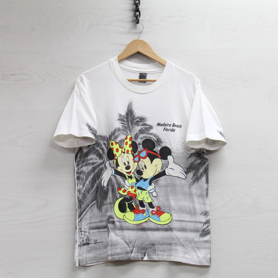 Vintage Mickey Minnie Mouse Florida Disney T-Shirt Sz Medium 90s All Over Print
